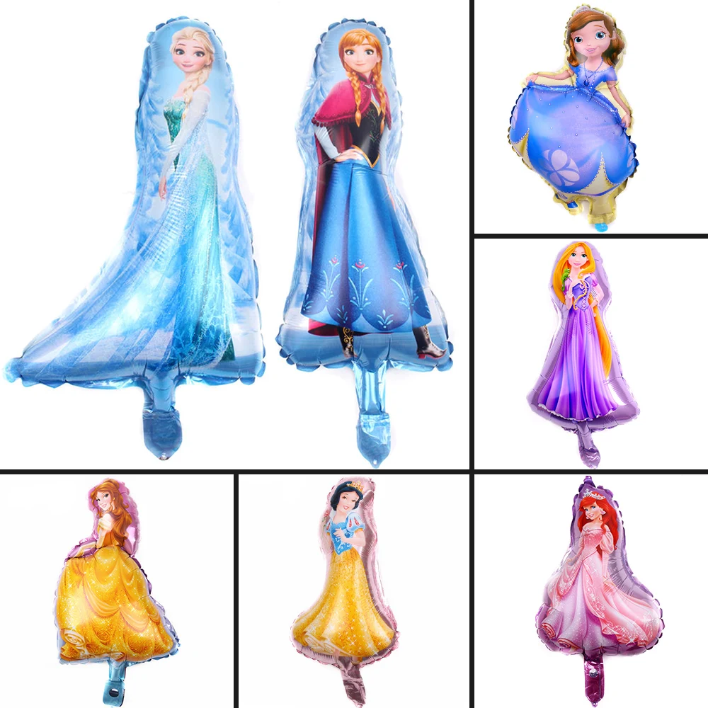 

6pcs/lot 16 inch Cartoon Princess Theme Balloons Rotate Balloon Party Supplies Baby Birthday Party Decoration Helium Balloons