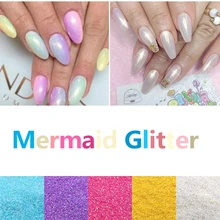 10 г Волшебная Русалка Лазерная блестящая пудра симпатичное градиентное мерцание пигмент пыль лазер гель УФ-дизайн ногтей украшения DIY маникюр