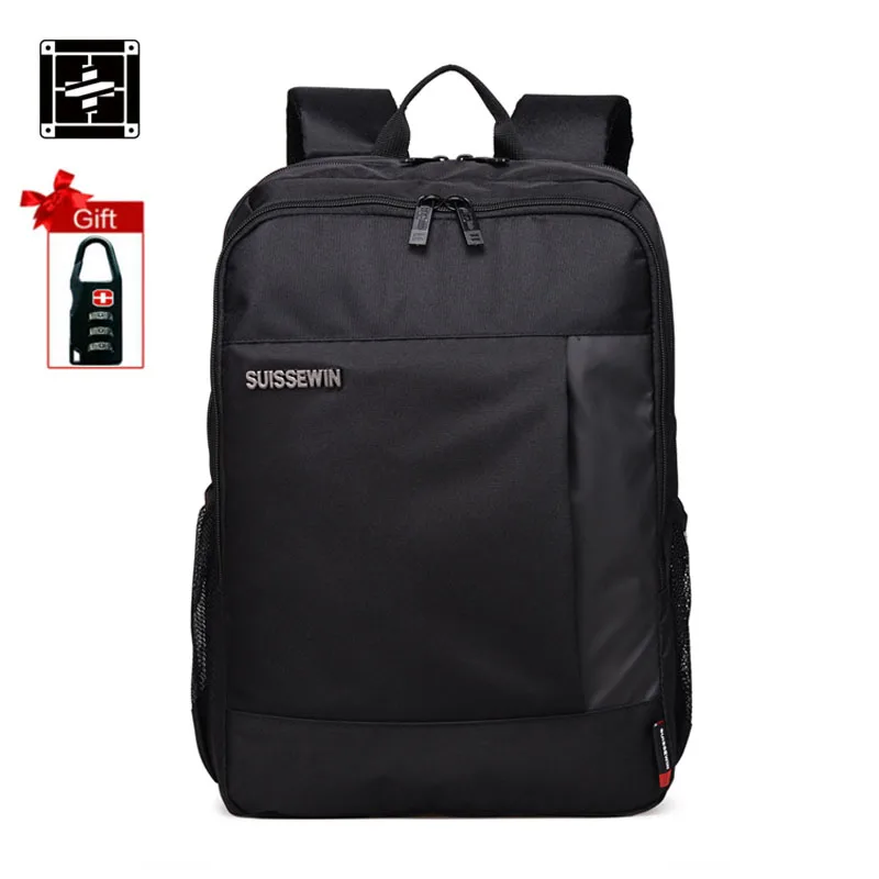 Suissewin 2017 Swiss Male Brand Backpack Men Multi pocket Black School