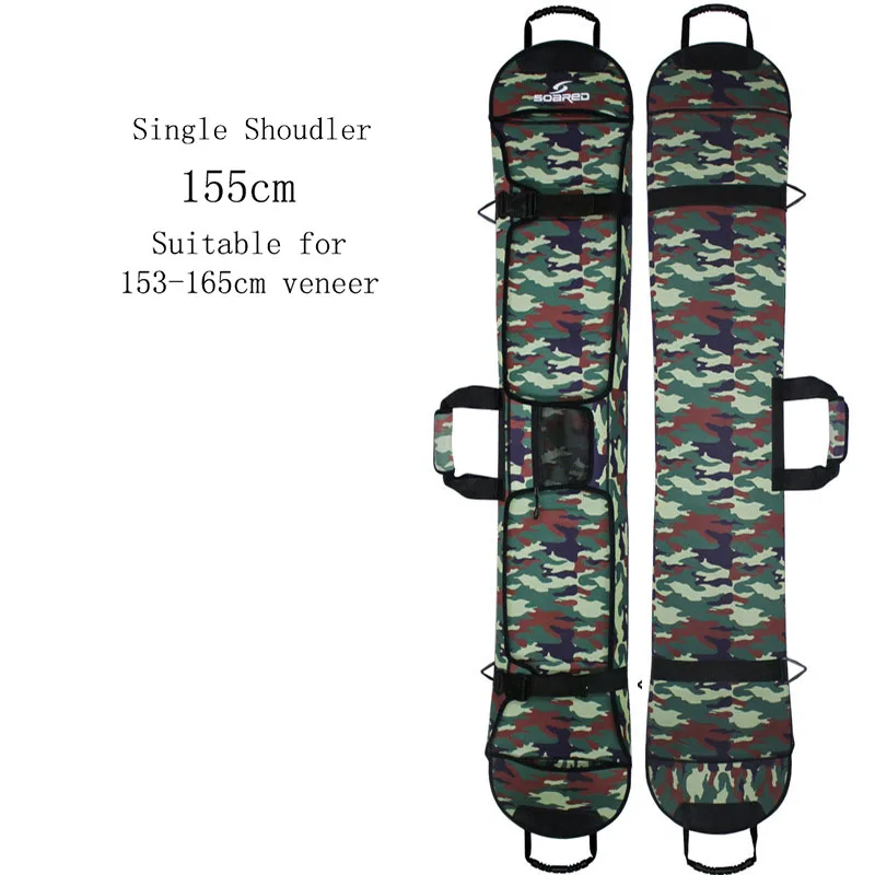 Мужская Женская Портативная сумка для катания на лыжах и сноуборде, водонепроницаемая неопреновая сумка для катания на лыжах, устойчивая к царапинам, моноборд с пластиной, защитный чехол - Цвет: 155 S GREEN