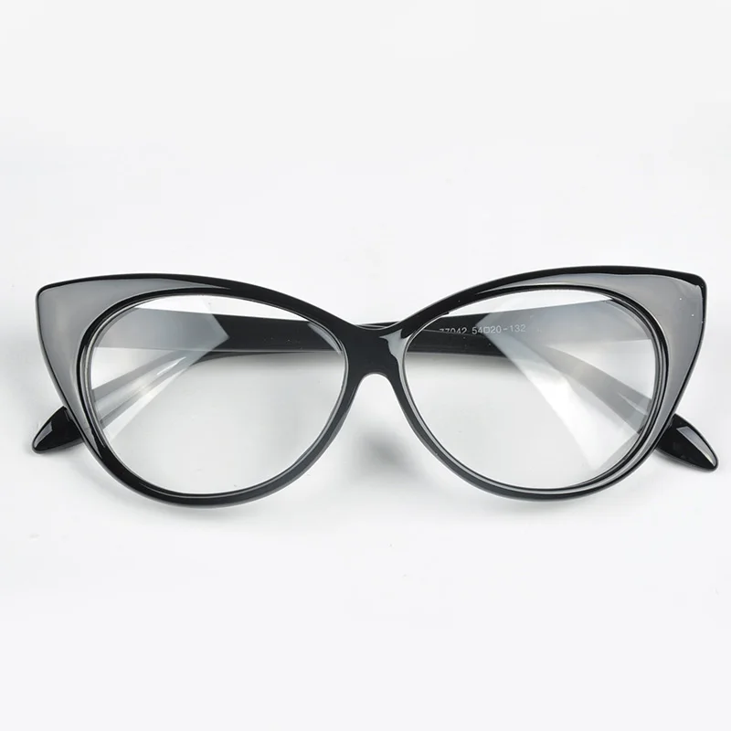 Лидер продаж, модные черные женские очки кошачий глаз в ретро-стиле, прозрачные линзы, винтажные очки
