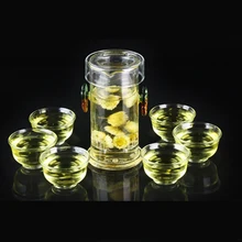 7in1 200 мл красный Чай горшок+ 6X кунг-фу Чай Чашки подарочный набор термостойкие Стекло Чай горшок стекло фильтр Посуда для напитков хороший Утварь комплект