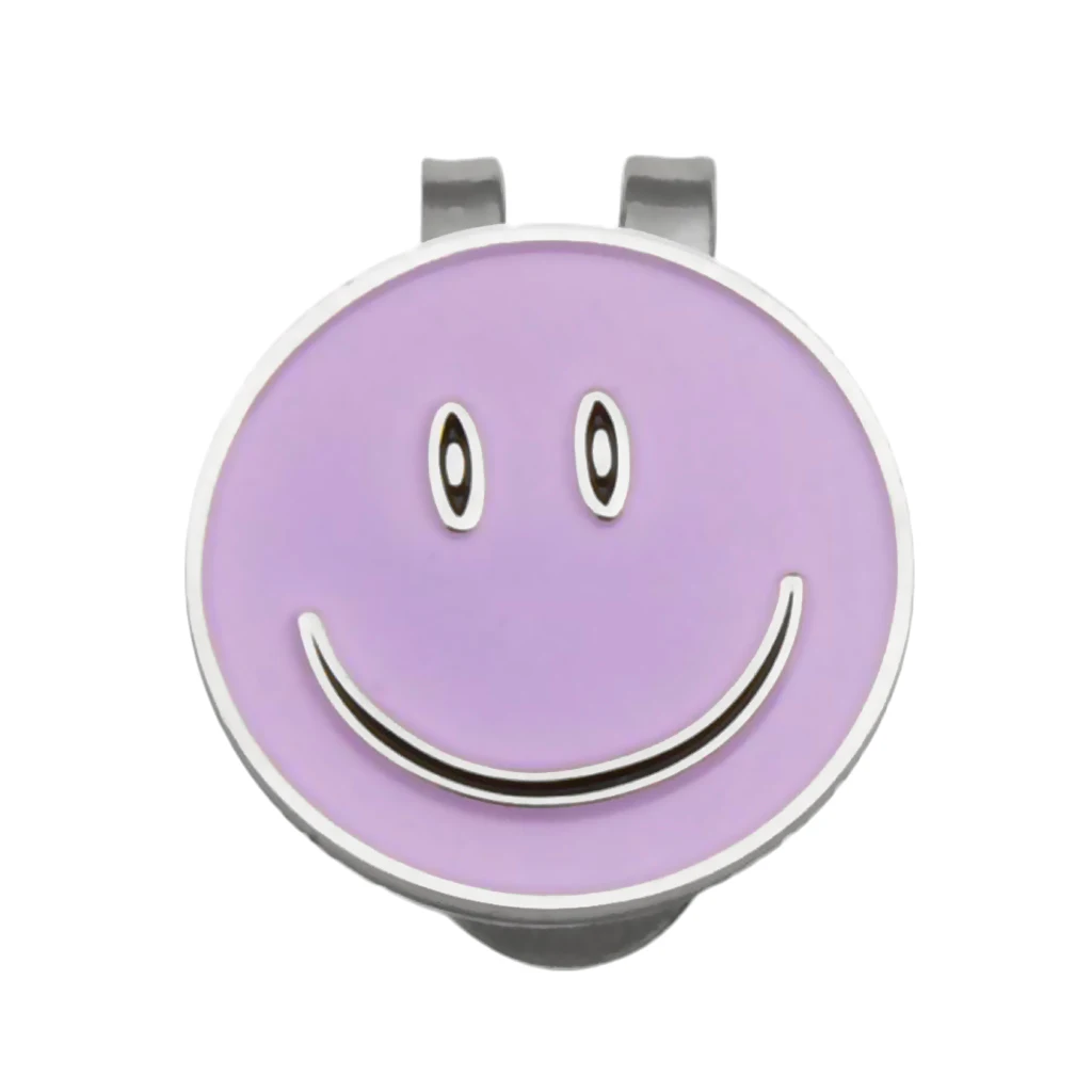 Alloy Smile Face Magnetic Golf Ball Marker Clip On Golf Cap Visor Gift Purple Golf Accessories for Friends Families Playing Game