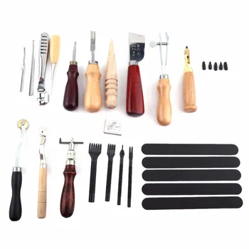 

20/24 Pcs Craft DIY Handmade Tools Punch Edger Trench Device Belt Puncher Set Leather Hand Tools