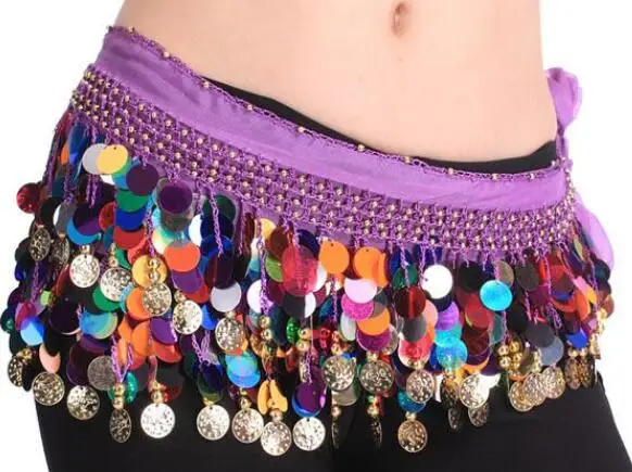 Сексуальные женские пояса для танца живота, шарф, радужные дешевые шарфы с монетами для танца живота, пояс, распродажа - Цвет: as picture