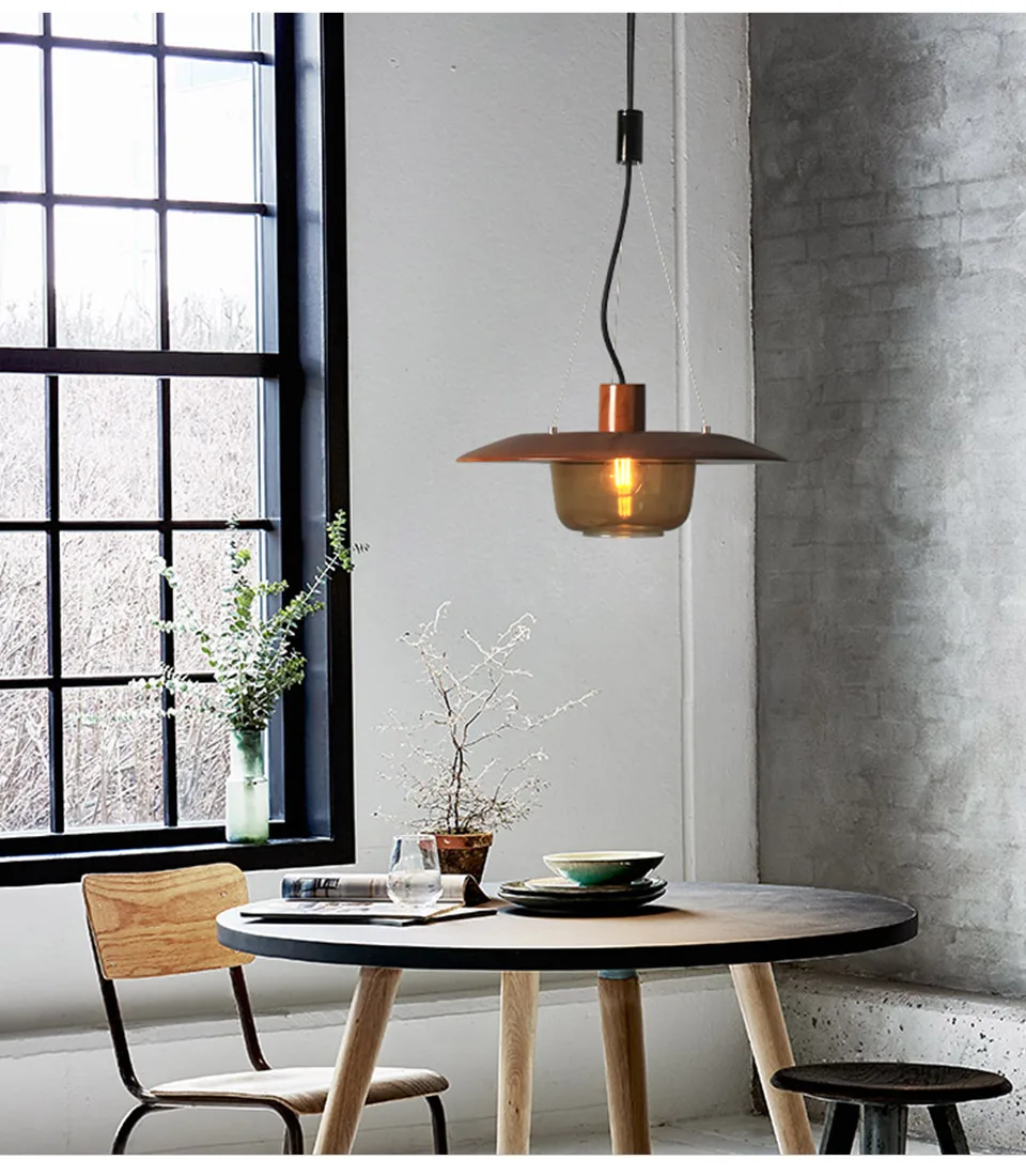 Aisilan светодиодный светильник для столовой, скандинавский художественный стеклянный подвесной светильник, минималистичный барный кабинет, кафе, деревянный подвесной светильник, прикроватная лампа E14