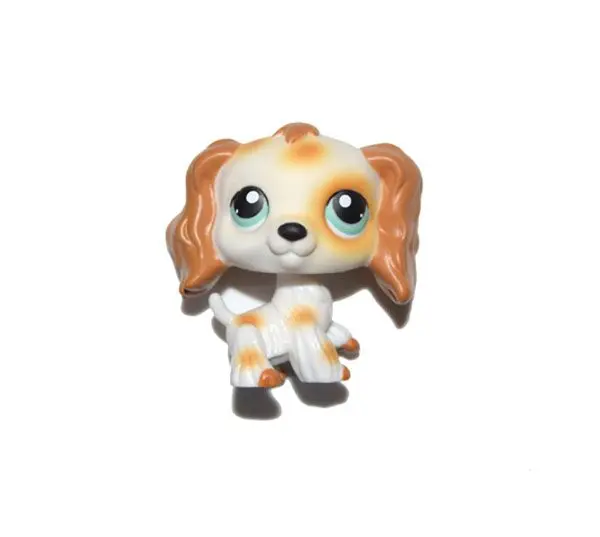 

Pet Shop Puppy White Brwon Long Hair Ear Cocker Dog Loose Figure Toy