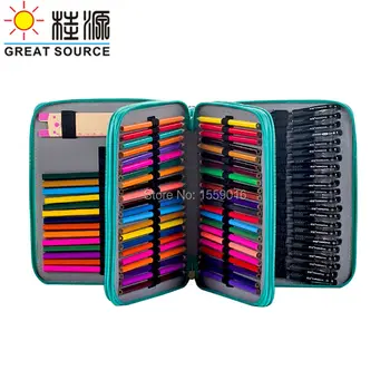 

leather pencil box pencil case 120pcs inserts