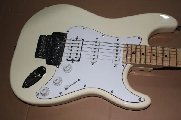

free shipping top quality new Scalloped Fingerboard big headstock ST Electric Guitar Vintage Whit With Floyd rose tremolo hai4