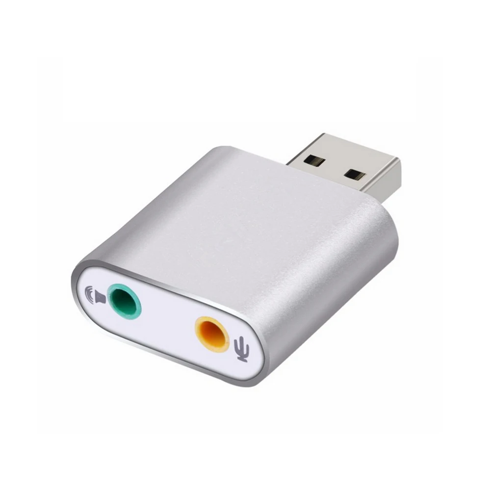 

2.1 Channel Sound Adapter Audio Card Sound Card Laptop External Headphone Mini