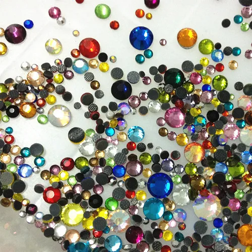 

720pcs 20Gram MIX Sizes And Colors Iron-on DMC HOTFIX Rhinestone Crystal Bead Bling Perfect DIY