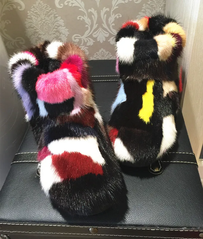 Koop MIcholediys 2018 Winter Nieuwe Aankomst Nertsen Vlakte Leer Snowboots vrouwen Lage Buis Enkellaars zapatos mujer laarzen voor meisjes