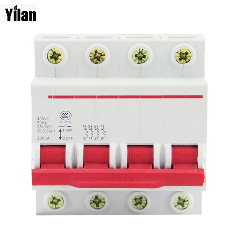 4P 16A 240V//415V Circuit breaker MCB C TYPE 4 Poles