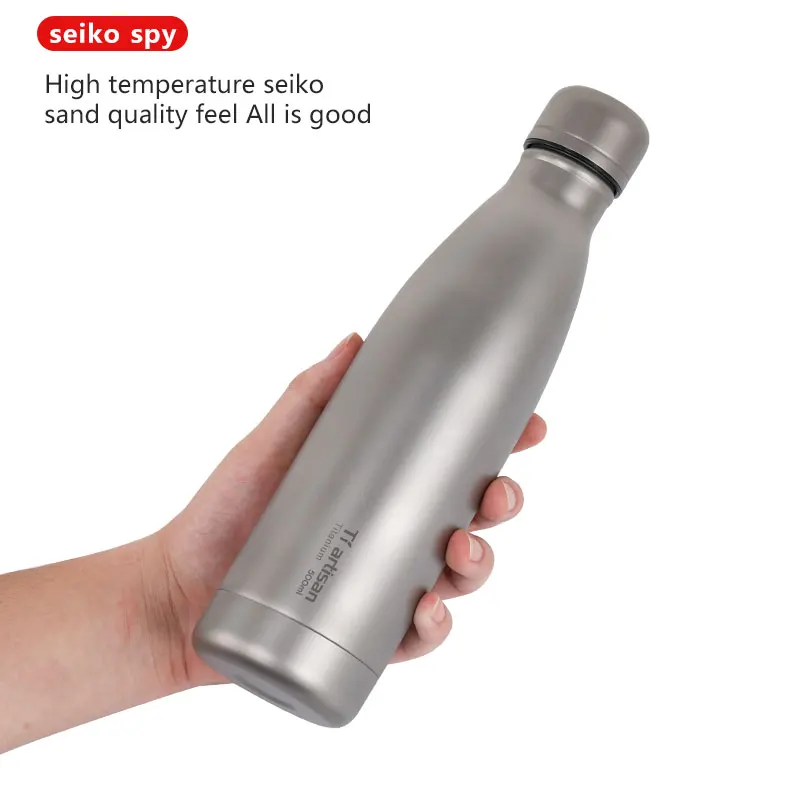 Garrafa de Água Copos com Tampa e Garrafa de Titânio Tiartisan Titanium Ciclismo Esporte ml Leve Camping Revestimento Ta8395 500 10 Louça para ar livre
