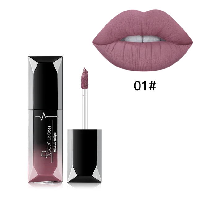 brillant a levre Mat de 21 couleurs, 1 pièce, brillant à paillettes longue durée