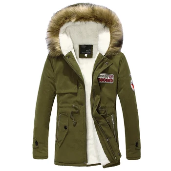 

Loldeal Parka Men Coats Winter Jacket Slim Thicken Fur Hooded Outwear Warm Coat Top Brand Clothing Casual