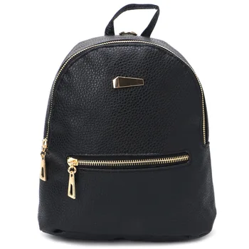 

Sell at a loss! Women Student Leather Backpack Mini Travel Rucksack Backbag School Soft Solid Bag Preppy Style