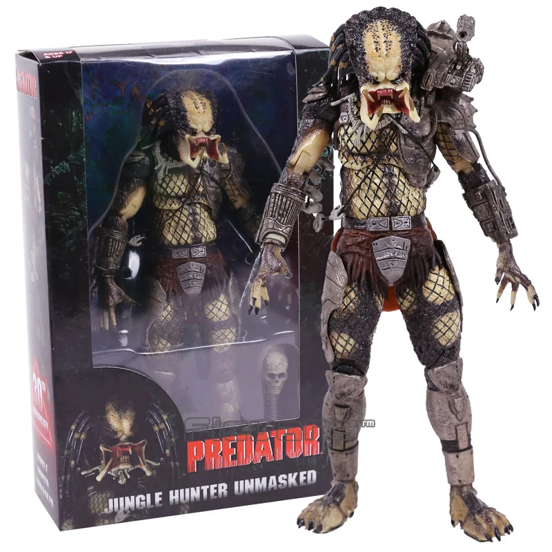 NECA PREDATOR 30th anniversary Jungle Patrol encoming excussion Маскировка голландский Охотник за джунглями Unmasked Demon фигурка 18 см - Цвет: Hunter Unmasked