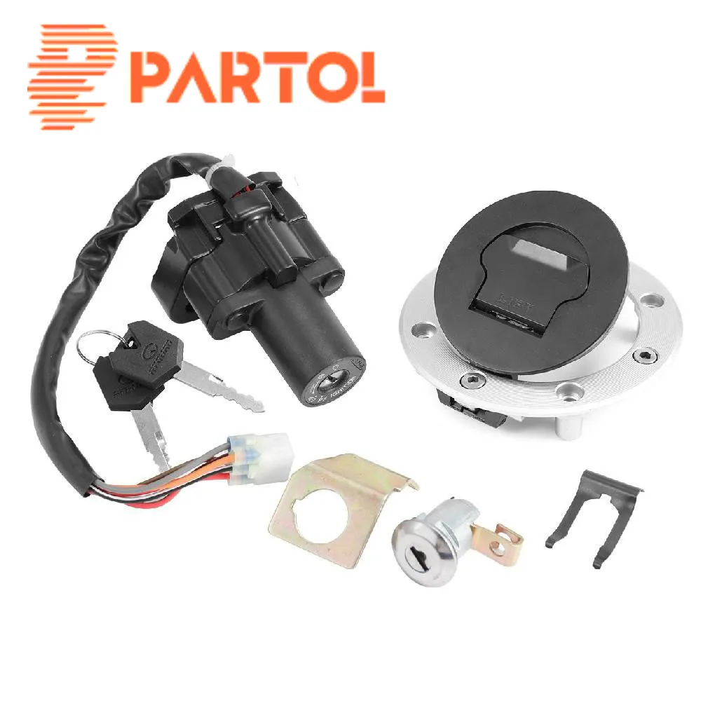 

Partol Motorcycle Steering Ignition Switch Fuel Gas Tank Cap Cover Seat Lock W/ Keys For Suzuki GSXR1300 Hayabusa 1999-2007