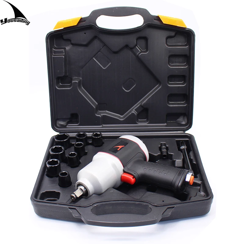 

YOUSAILING Quality 850N.m 1/2" Pneumatic Impact Wrench Set Air Wrench Kit with 8pcs Sockets