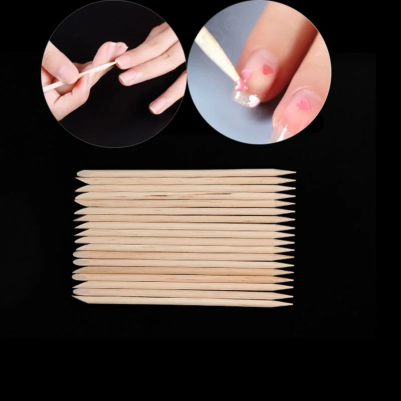 100 шт. деревянные палочки для удаления кутикулы|wood stick cuticle pusher|cuticle pusherorange wood |