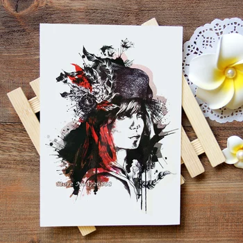 

Waterproof Temporary Tattoo Sticker cool red girl tattoo Water Transfer Flash Tattoo fake tattoo for women men kids #469