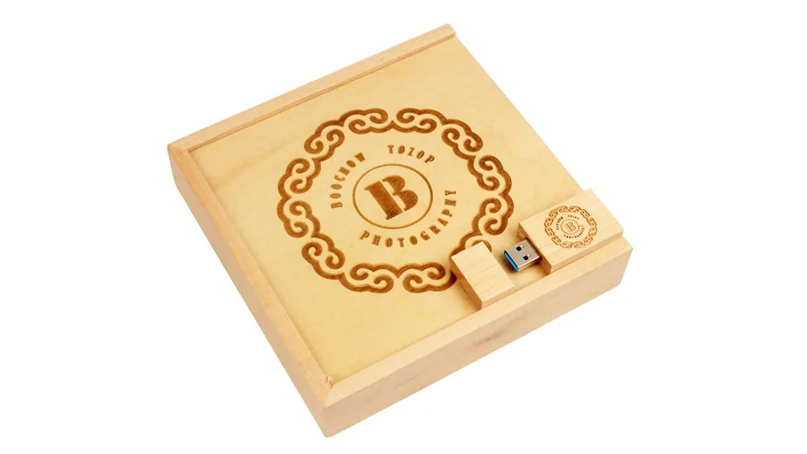 JASTER USB 3.0 Wood Photo Unique Album Box U Disk Pendrive 16GB 32GB Photography Gift Free LOGO (size 170*170*35 Mm) mobile pen drive