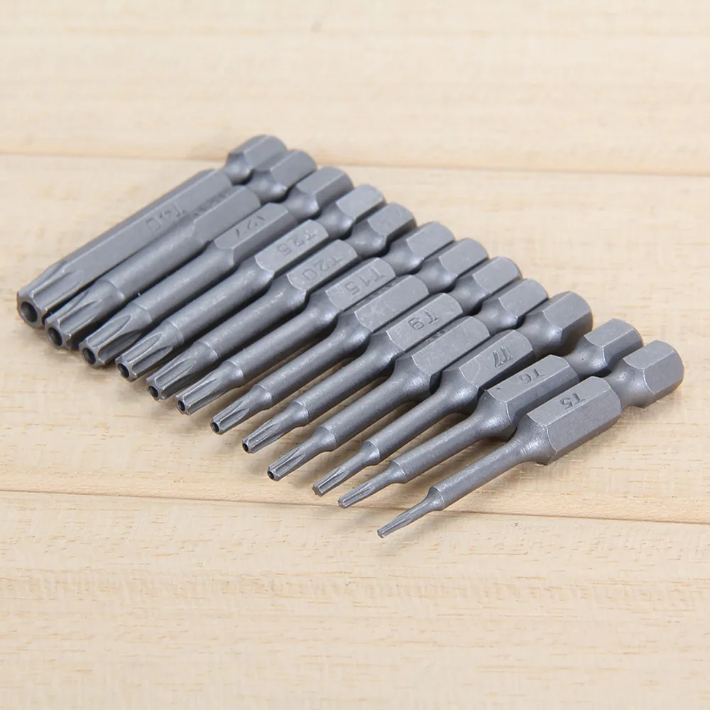 12pcs 50mm Installed St5-t40 Alloy Steel Torx Magnetic Plum Batch Head Screw Tools Screwdriver Bit Screwdriver Set