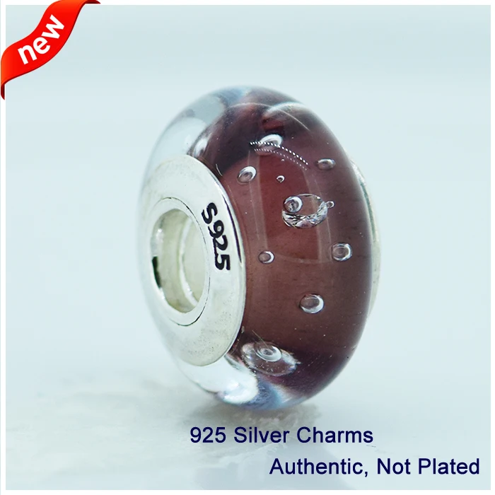 

CKK 925 Sterling Silver Murano Glass Beads Fascinating Brown Thread Charms Original Jewelry Fits For Bracelets