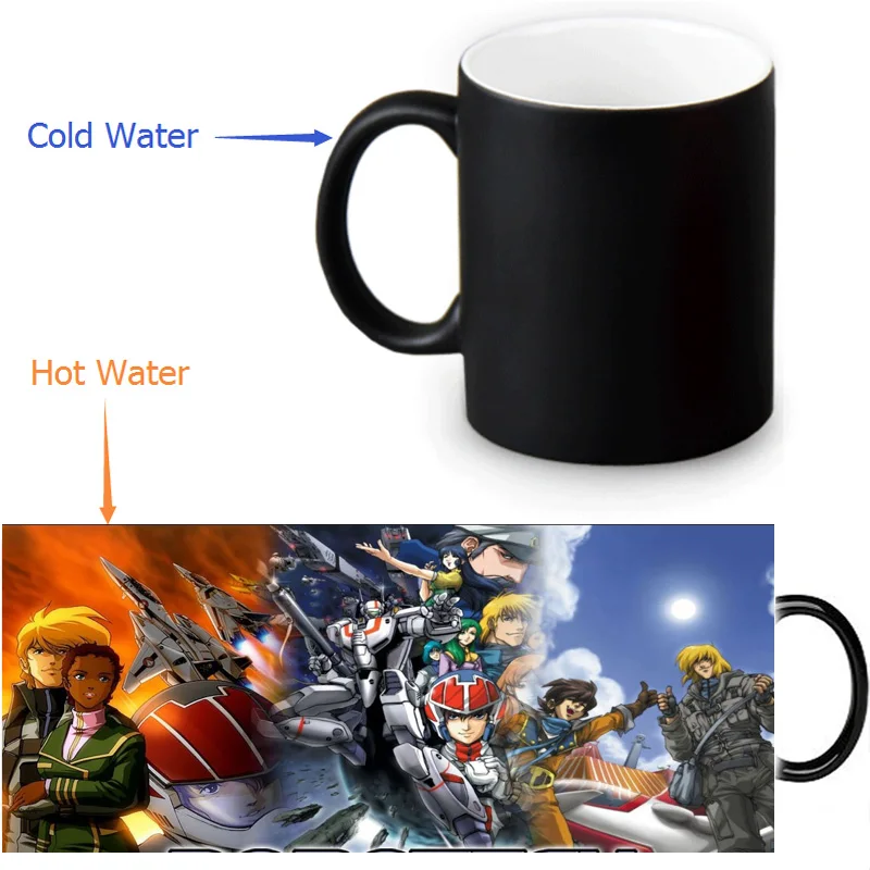 

custom morphing mugs Robotech Coffee Tea Milk Hot Cold Heat Sensitive Color changing 12 oz Ceramic Mug