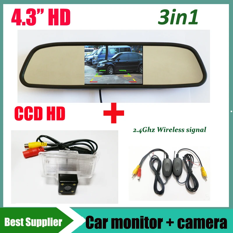 

3in1 2.4G Wireless Car rear view backup parking camera For Nissan Teana Sylphy Altima TIIDA Almera 2013 + car mirror monitor