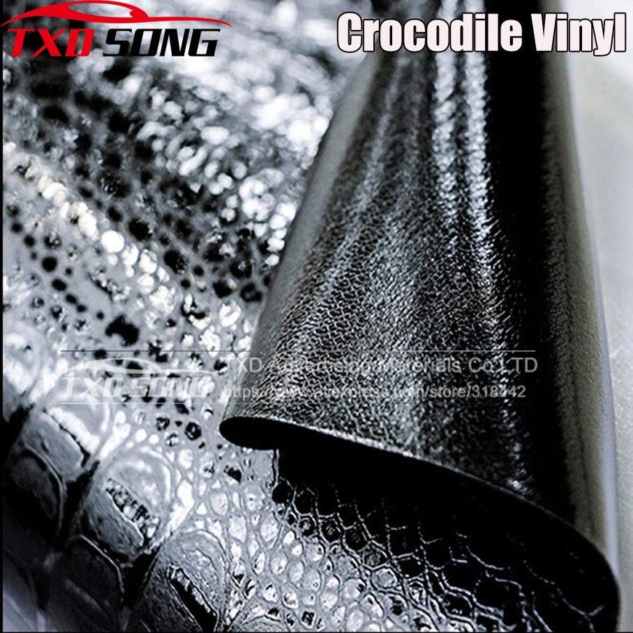

50CM*100CM TO 600CM/Roll Crocodile Leather Pattern Car styling Matte Vinyl Film Sticker Car Body Wrapping Motorcycle Automobiles