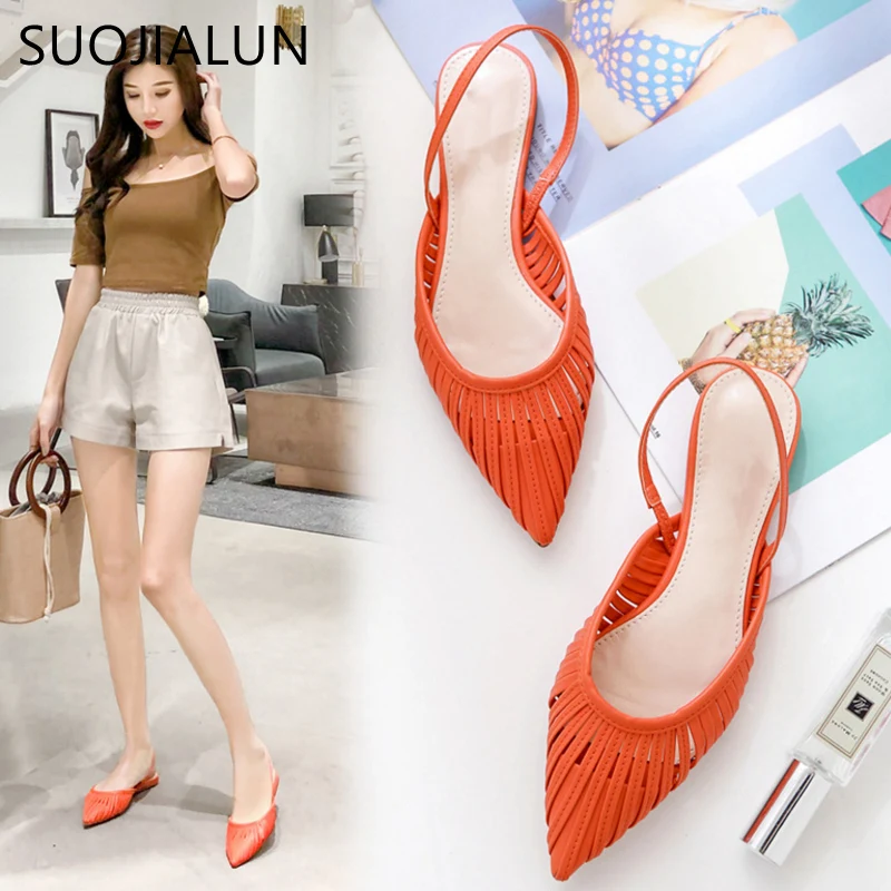 SUOJIALUN 2019 جديد المرأة صندل مسطح العلامة التجارية تصميم واشار تو الانزلاق على صندل البغل كعب منخفض فستان بحزام النساء في الهواء الطلق الشرائح SUOJIALUN 2019 جديد المرأة صندل مسطح العلامة التجارية تصميم واشار تو الانزلاق على صندل البغل كعب منخفض فستان بحزام النساء في الهواء الطلق الشرائح