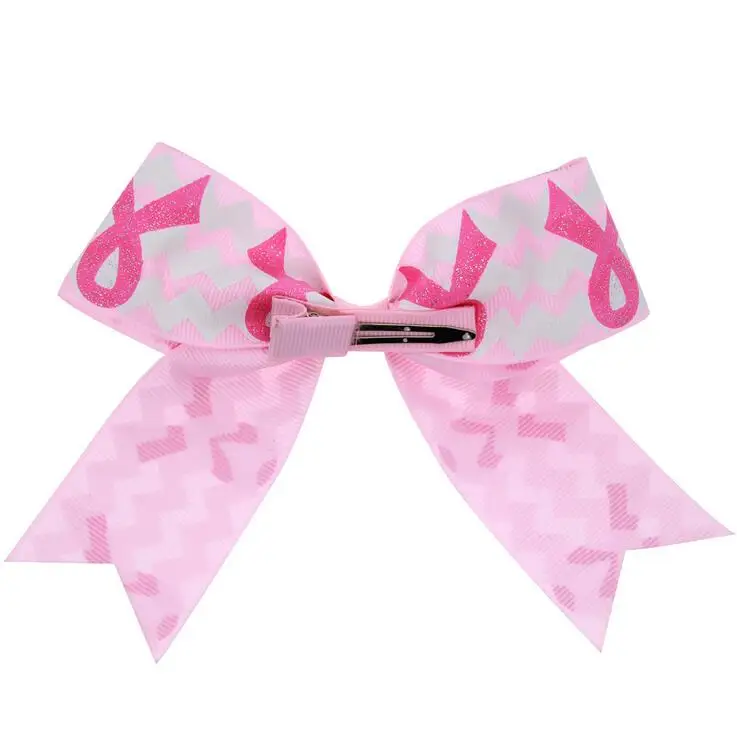 pink awareness ribbon hairbow2