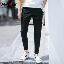 Jantour новые весенние летние мужские повседневные брюки облегающие прямые Стрейчевые мужские брюки на молнии для отдыха хлопковые повседневные брюки для мужчин