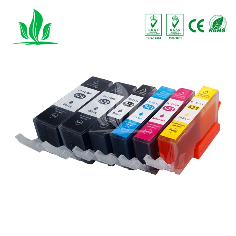 

6pcs 520XL Ink Cartridge Compatible PGI520 for Canon Pixma MP540 MP620 MP630 MP640 MX870 IP36003