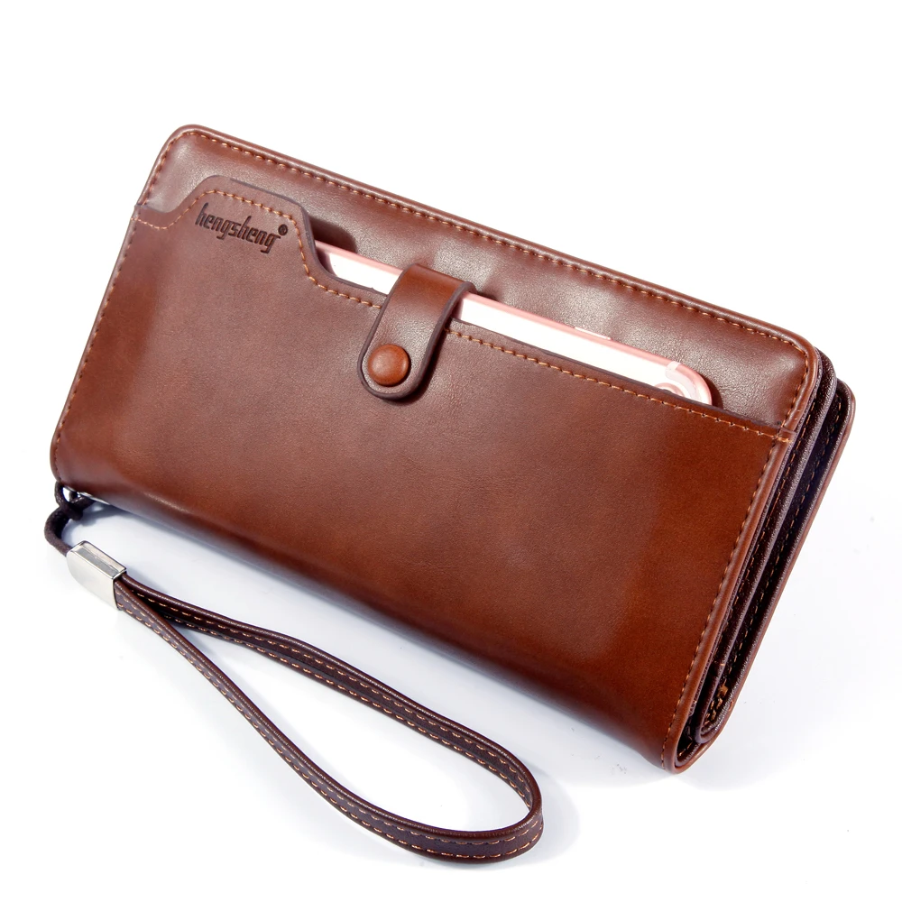 

MoneRffi 2019 Wallets Male Purse Male Clutch Leather Zipper Luxury Wallet Classic Large Capacity Long Card Holder carteira