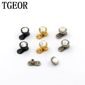 

free shipping Brand New 30pcs 14G gem CRYSTAL micro Dermal Anchors Skin body Surface piercing retainers hide it jewelry NICE