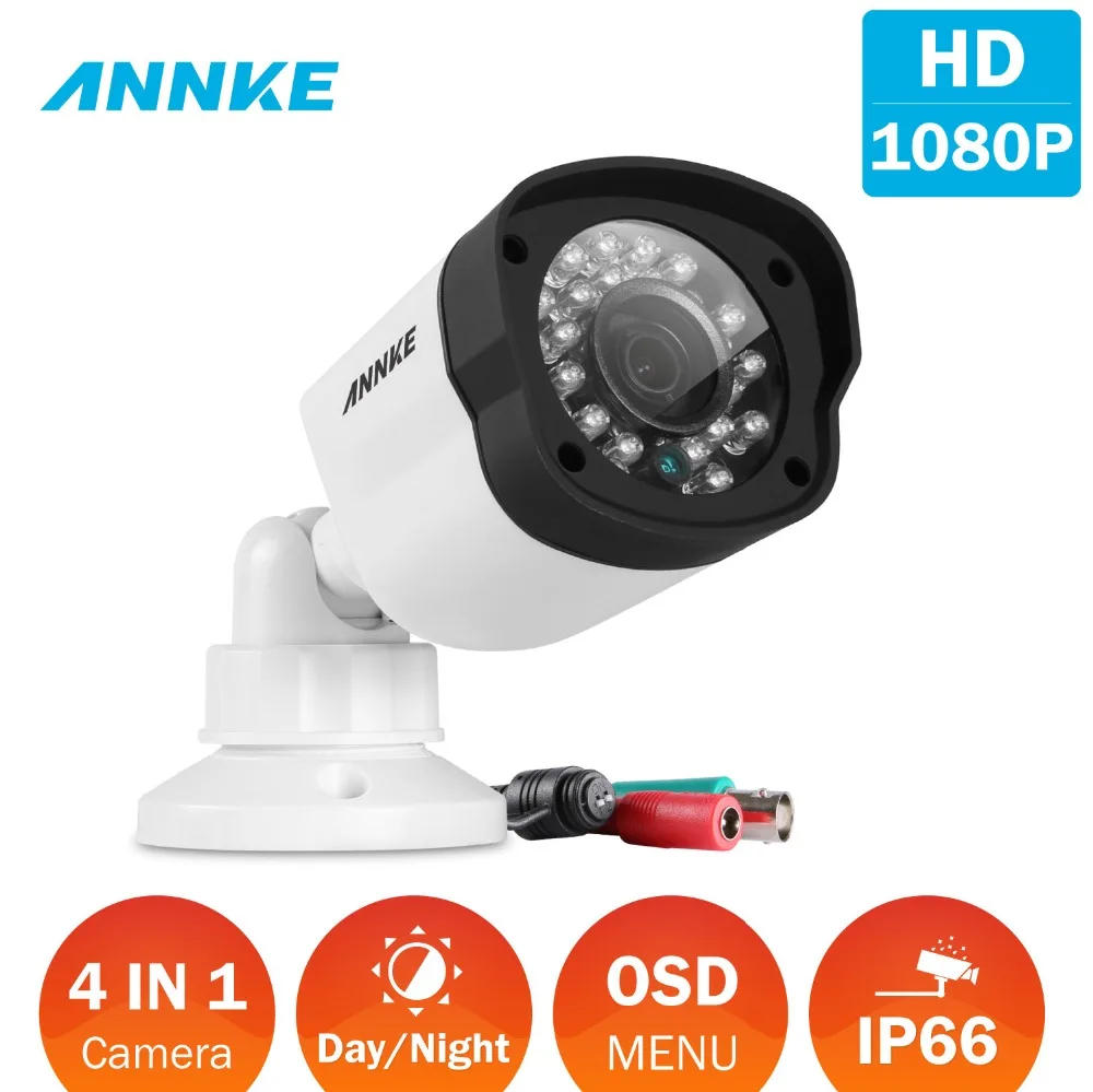 

ANNKE FHD 1080P 4IN1 TVI/CVI/AHD/CVBS All-In-One Bullet Security Camera Outdoor Weatherproof 66ft night vision Smart IR 3D DNR