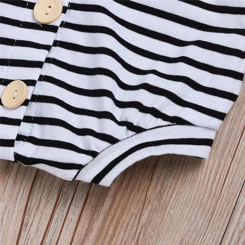 The new fashion cute design Newborn Infant Baby Girl Short Sleeve Striped Romper Jumpsuit Outfits Clothes  (17)