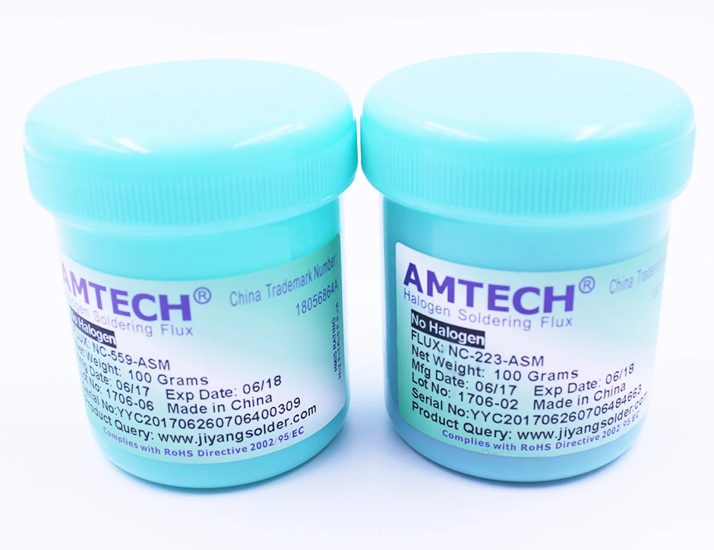 

New AMTECH RMA-223 + NC-559 100g Leaded BGA Solder Paste No-Clean BGA Reballing Solder Rework Repair Soldering Flux Paste Tools