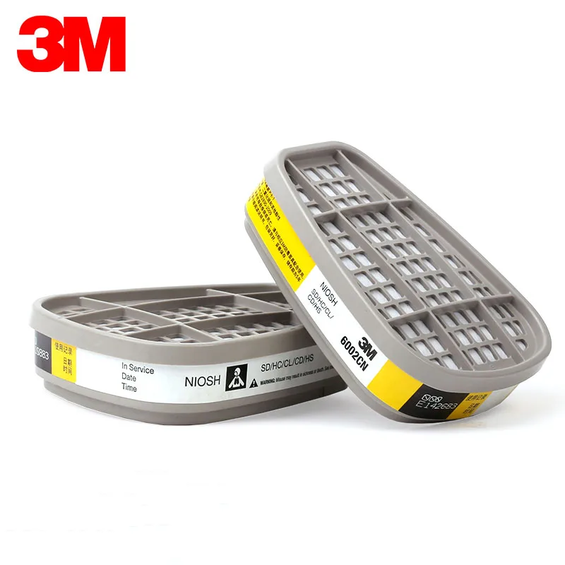 

3M 6002 Acid Gas Cartridge Respiratory Protection NIOSH Approved Against Certain Acid Gas CL2/SO2/HCl/ H2S Use with 3M Mask M848