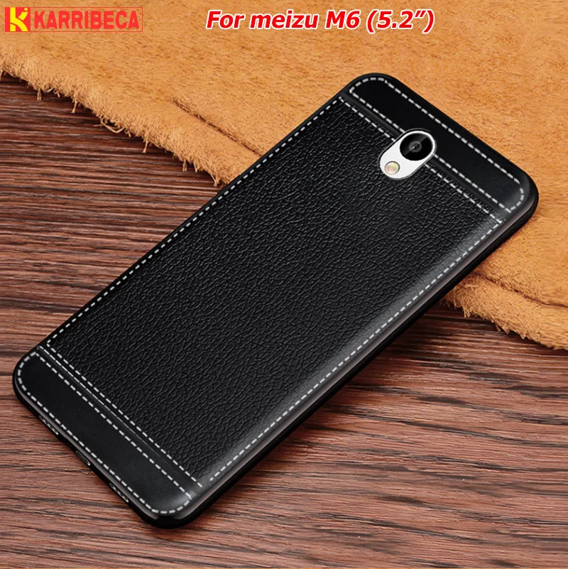 

Litchi pattern cortex silicone case for Meizu M6 M6s fundas coque lychee matte tpu cover for Meizu M6 Note etui kryt tok Kulit