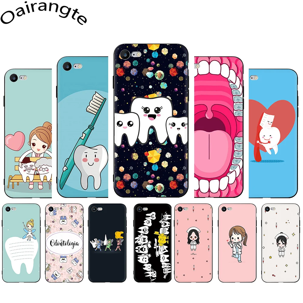 

Cute Nurse Doctor Dentist Tooth Soft Phone Cover Case for iphone 5 5S 6 6S Plus 7 8 Plus X XR XS 11 Pro Max