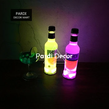 

Night club LED mini bottle sticker glow sticker RED Pink multi colors led flashing Blue Green White colors available 10pcs/lot