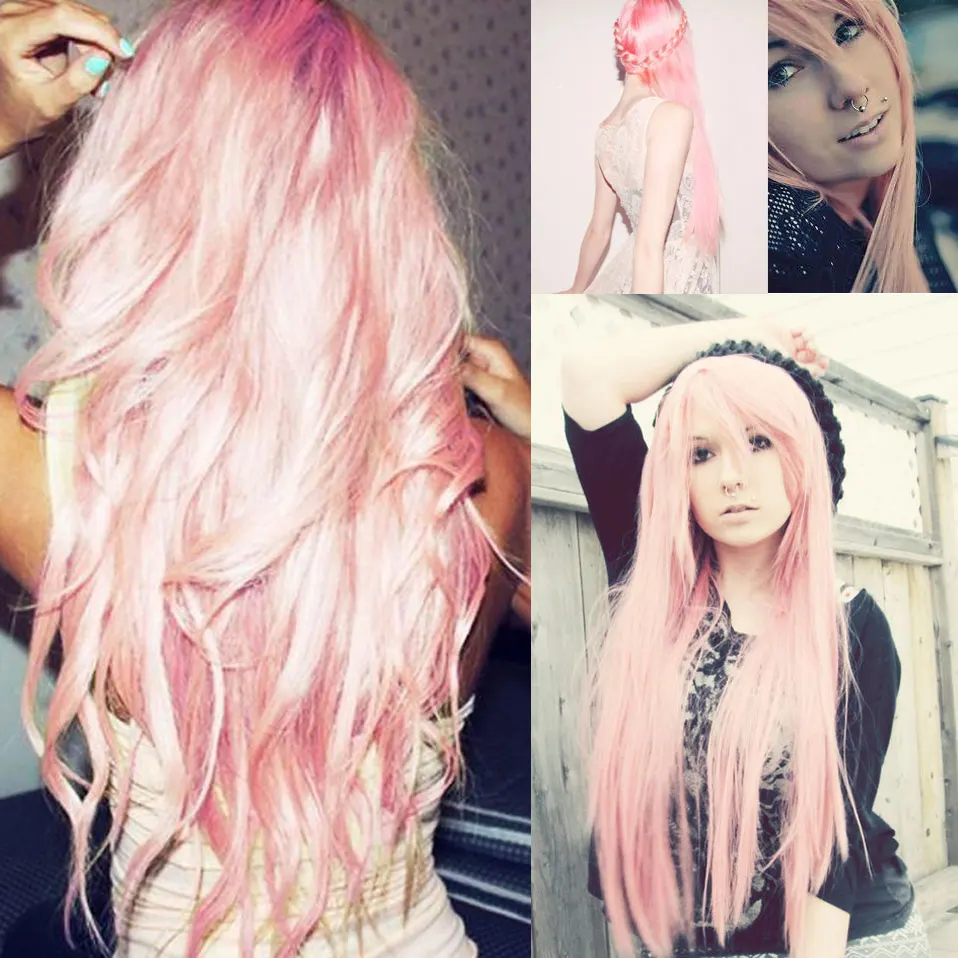 SNOILITE 80cm Peluca de pelo sintético larga para mujeres Peluca de fibra resistente al calor Rosa rojo púrpura recta Cosplay pelucas SNOILITE 80cm Peluca de pelo sintético larga para mujeres Peluca de fibra resistente al calor Rosa rojo púrpura recta Cosplay pelucas