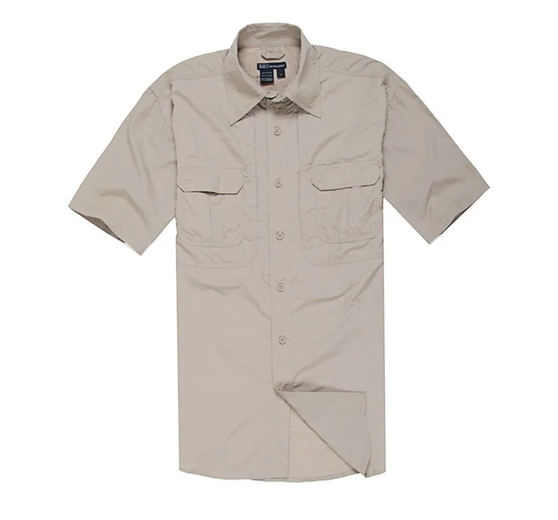ZXQYH летние водонепроницаемые быстросохнущие рубашки, военные тактические боевые футболки с коротким рукавом для походов, кемпинга, спорта на открытом воздухе, мужские рубашки - Цвет: khaki