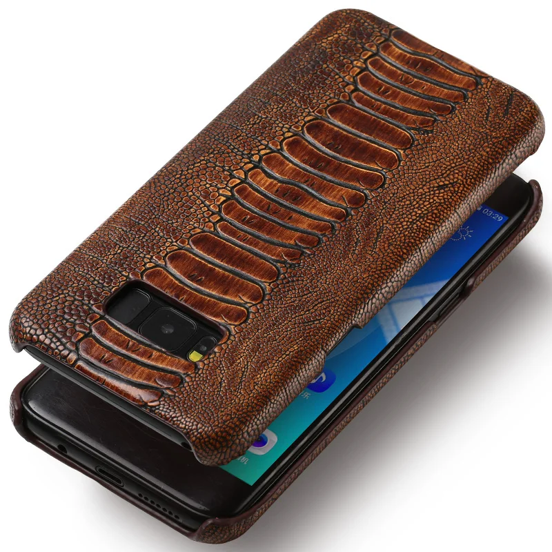 Natural Cowhide Phone Case For Samsung Galaxy S6 S7 Edge S8 S9 Plus J5 J7 A5 A8 2017 Note 8 9 Ostrich Foot Texture capa Natural Cowhide Phone Case For Samsung Galaxy S6 S7 Edge S8 S9 Plus J5 J7 A5 A8 2017 Note 8 9 Ostrich Foot Texture capa