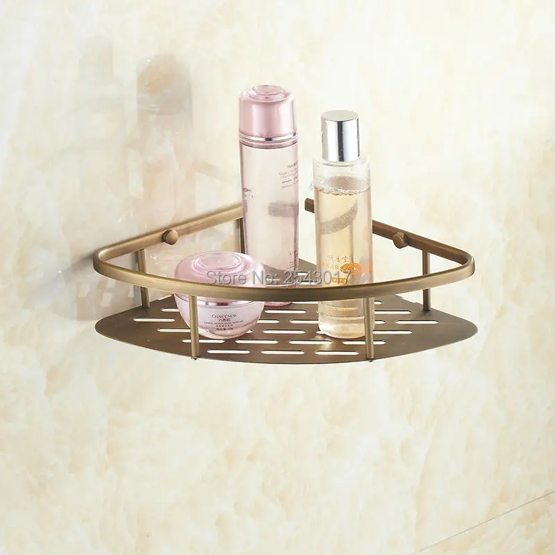 brass corner shower shelf