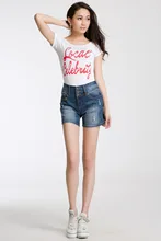 Women Shorts breasted straight hole Fashion Brand Summer Style Women Shorts Cotton Casual female Slim High